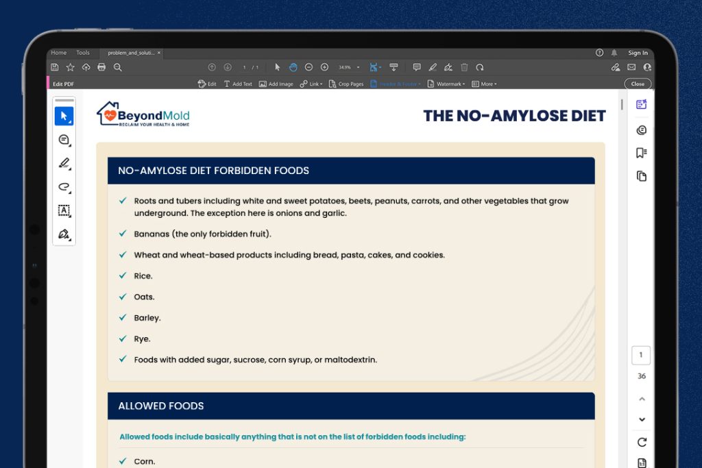 The No-Amylose Diet